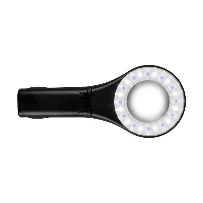 10X Lighted Magnifier Handheld Illuminated Lighted Magnifier 12 LED Light Large  Magnifying Glass with Light Portable for Reading