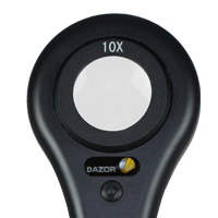 Reizen Round LED Handheld Magnifier - 10X Magnification