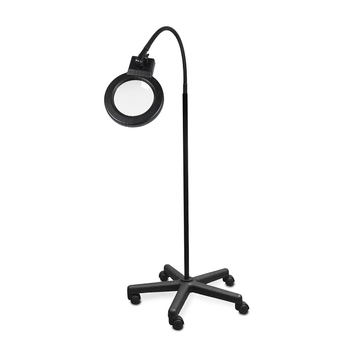 LED Circline Mobile Floor Stand Flex Arm Magnifier  