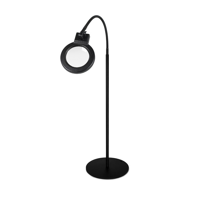 LED Circline Pedestal Floor Stand Flex Arm Magnifier 